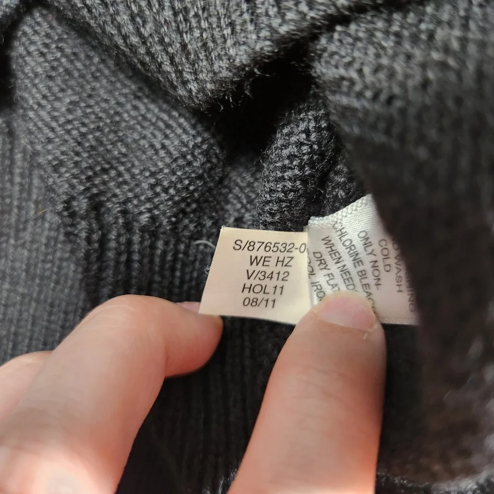 Banana Republic Combat Sweater Men Medium Wool Blend‎ Epaulets Cammando Black